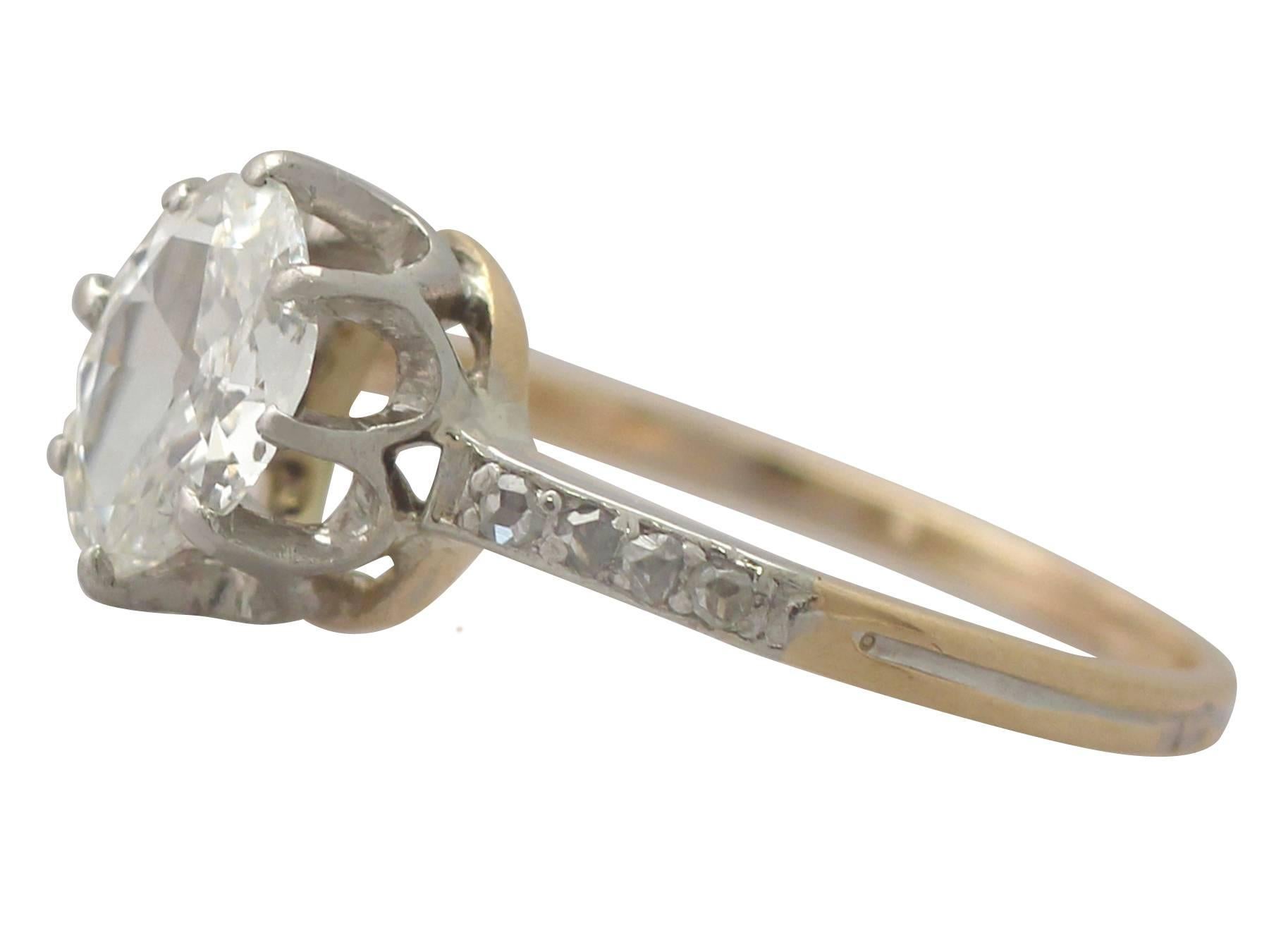 0.85 Carat Diamond and 18 Karat Yellow Gold Solitaire Ring, Antique, circa 1900 In Excellent Condition In Jesmond, Newcastle Upon Tyne