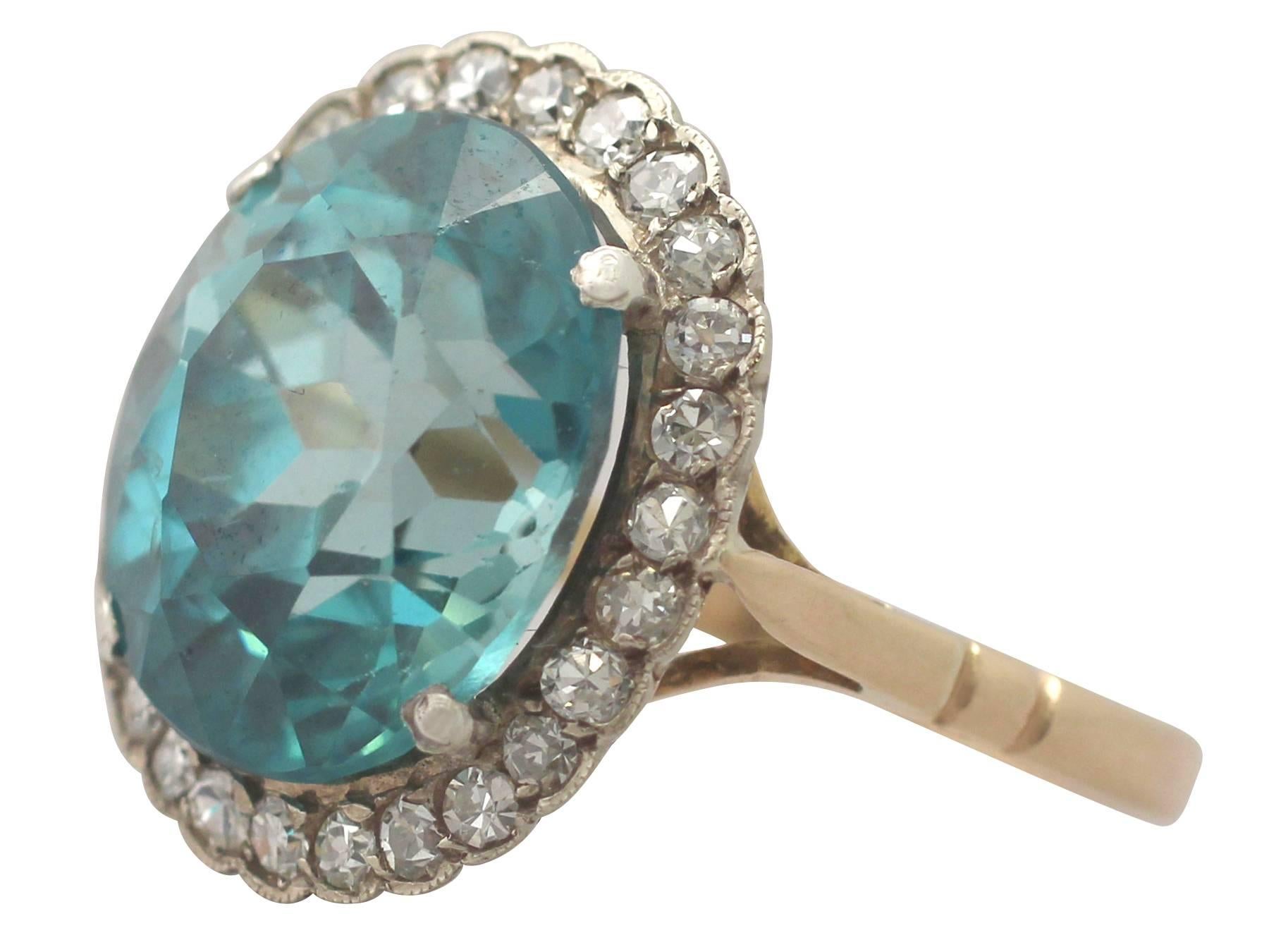 Women's or Men's Antique 17.39 Carat Zircon Diamond Gold Ring