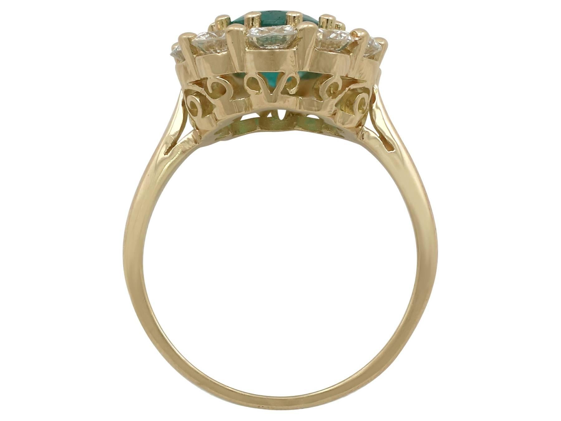 2.05 Carat Emerald and 1.45 Carat Diamond Yellow Gold Ring 1