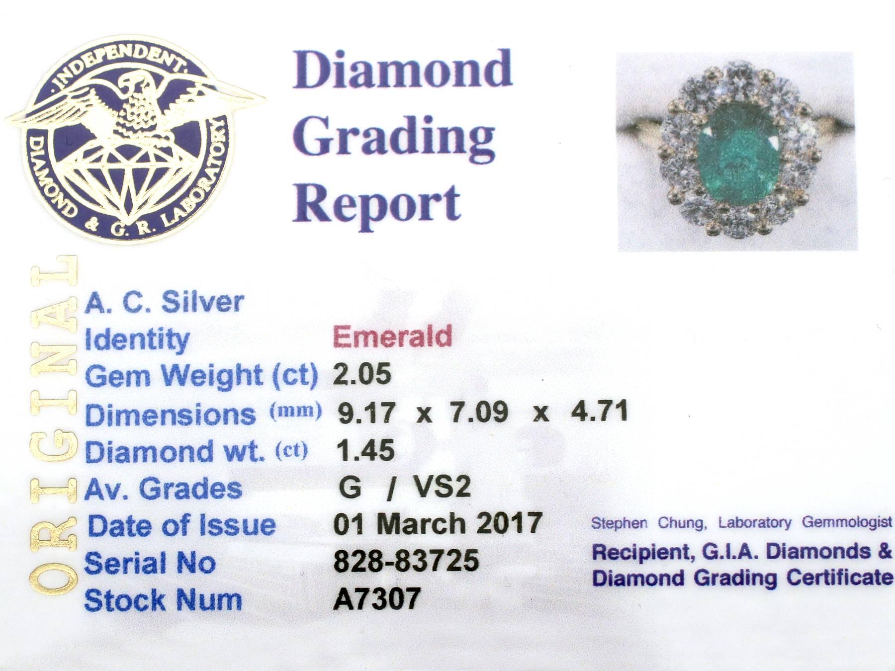 2.05 Carat Emerald and 1.45 Carat Diamond Yellow Gold Ring 2