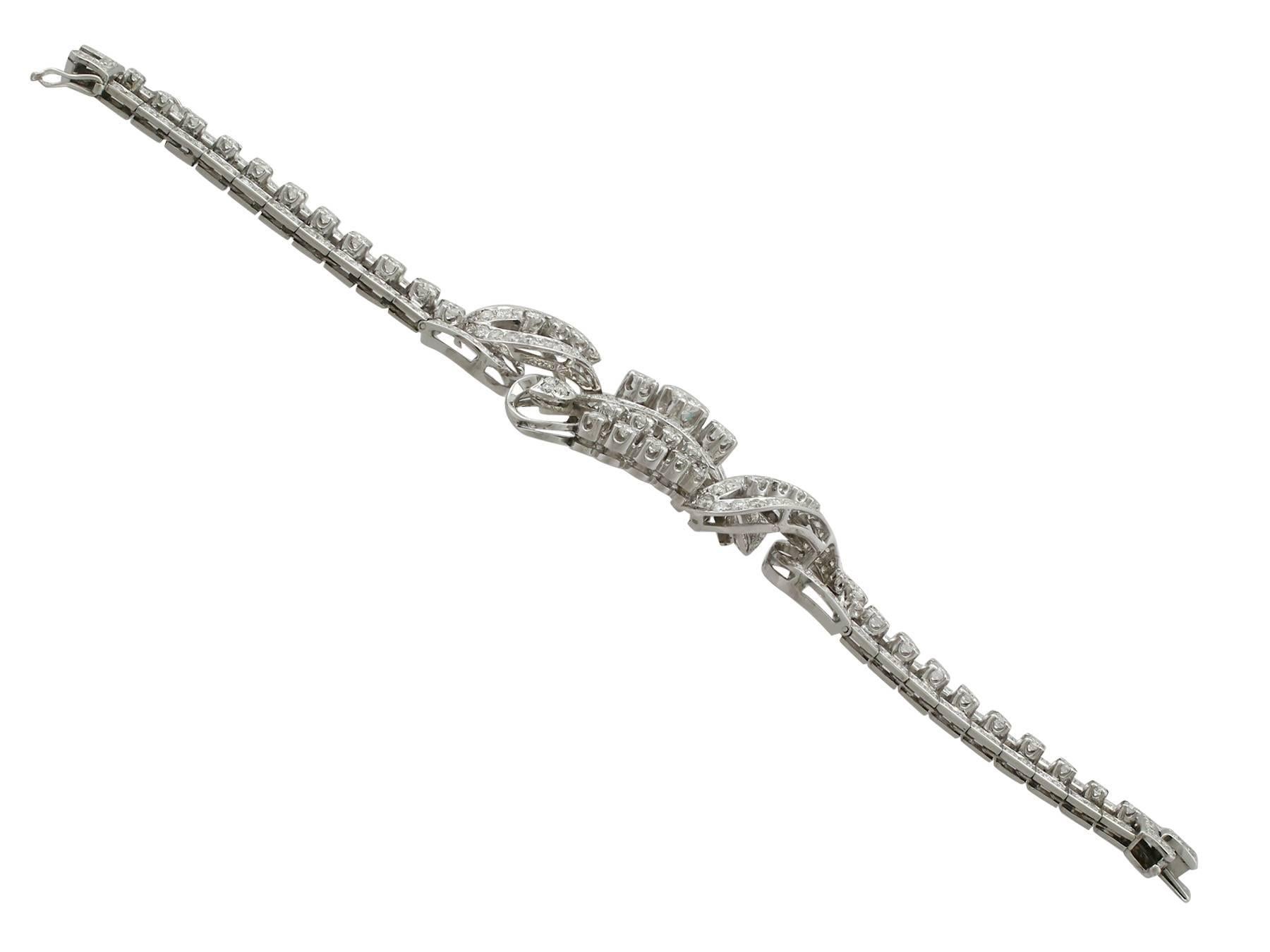 Austrian 13.95 Carats Diamonds White Gold Bracelet, 1980s In Excellent Condition In Jesmond, Newcastle Upon Tyne