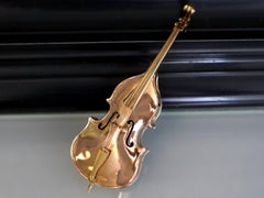 Antique French 18k Yellow Gold Double Bass Model Circa 1920
