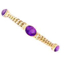 Bracciale vittoriano d'epoca con ametista da 4,35 carati e oro giallo 15k