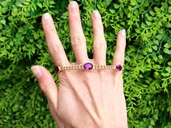 Antique Victorian 4.35 Carat Amethyst and 15k Yellow Gold Bracelet