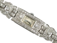 Bucherer Ladies Platinum Diamond manual wind Cocktail Wristwatch, 1930s