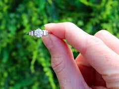 Antique Art Deco 1.03 Carat Diamond and 18k White Gold Solitaire Ring Circa 1920