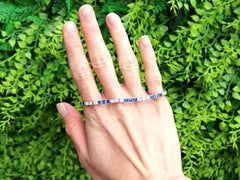 1.75 Carat Sapphire and 1.60 Carat Diamond Platinum Line Bracelet Circa 1930