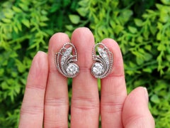 Antique Art Deco 2.14 Carat Diamond and Platinum Earrings Circa 1935