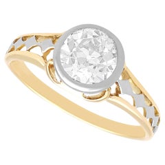 Antique 1.35 Carat Diamond 15k Yellow Gold Solitaire Engagement Ring Circa 1900
