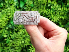 Antique Art Deco 5.54 Carat Diamond and Platinum Brooch Circa 1930