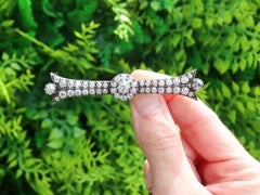 Antique 6.09 Carat Diamond and 10k Yellow Gold Bar Brooch Circa 1900