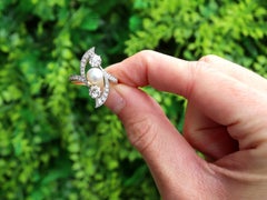 Pearl and 1.14 Carat Diamond 18k Yellow Gold and Platinum Set Dress Ring