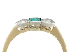 1920s Emerald and Diamond Yellow Gold Trilogy Ring