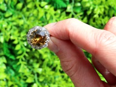 Antique 5.07 Carat Zircon 0.90 Carat Diamond Platinum Cluster Ring Circa 1930