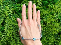 Antique 12.25 Carat Zircon 2.70 Carat Diamond Platinum Chain Necklace Circa 1920