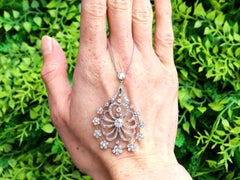 Antique 3.68 Carat Diamond and Platinum Pendant Circa 1915