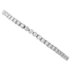 Contemporary 4.48 Carat Diamond and Platinum Tennis Bracelet Circa 2000