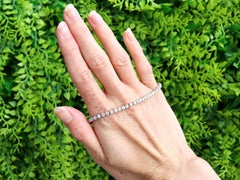 Contemporary 4.48 Carat Diamond and Platinum Tennis Bracelet Circa 2000