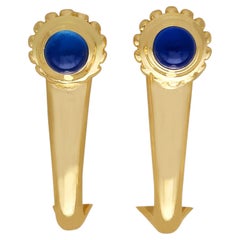 Cartier Vintage 0.16 Carat Sapphire and 18k Yellow Gold Earrings Circa 1990