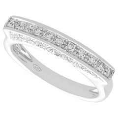 Belgian 0.85 Carat Diamond and 18k White Gold Half Eternity Ring Circa 2000