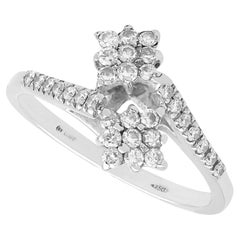 Vintage Belgian 0.42 Carat Diamond and 18k White Gold Twist Ring Circa 1990