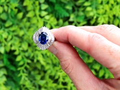 3.10 Carat Sapphire and 2.55 Carat Diamond Platinum Ballerina Ring Circa 2010
