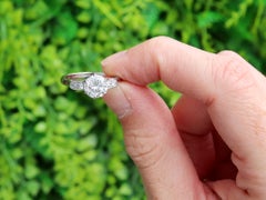 Vintage 1.36 Carat Diamond and Platinum Solitaire Ring Circa 1945