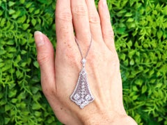 Antique Art Deco 1.23 Carat Diamond and 14k White Gold Pendant Circa 1920