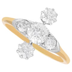 Antique 1.46 Carat Diamond and 18k Yellow Gold Ring Circa 1920