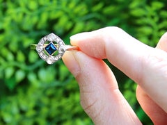 0.20 Carat Sapphire and 0.32 Carat Diamond 18k Yellow Gold Dress Ring Circa 1910
