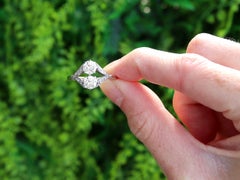Antique 1.35 Carat Diamond and Platinum Two Stone Ring Circa 1925