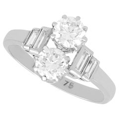 Antique Art Deco 1.29 Carat Diamond and 18k White Gold Ring Circa 1925