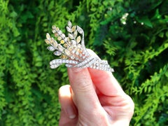 Antique 9.45 Carat Diamond and Palladium Flower Spray Brooch Circa 1920