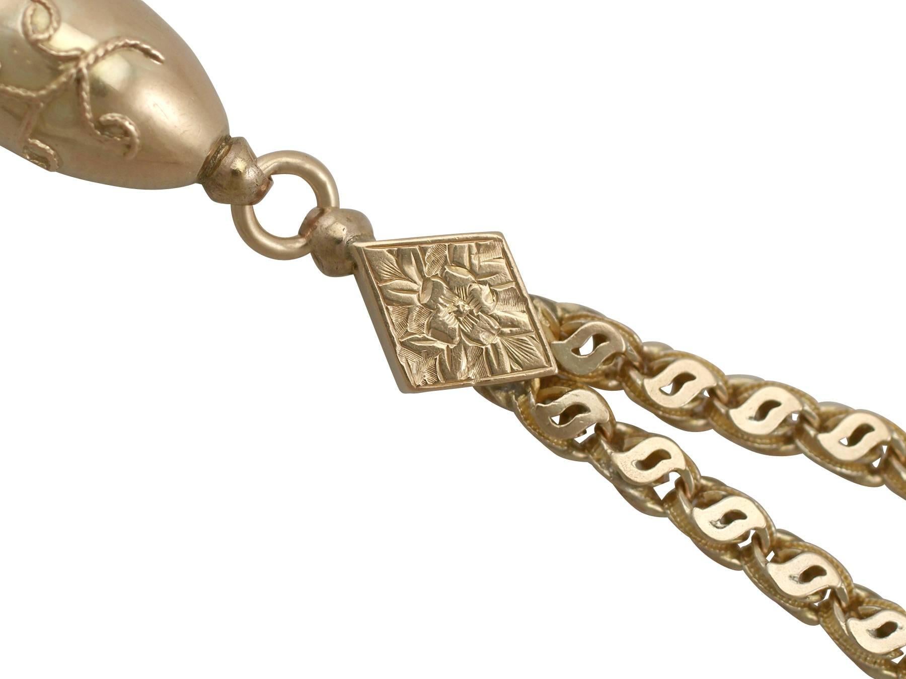 1890s Antique Yellow Gold Albertina Watch Chain In Excellent Condition In Jesmond, Newcastle Upon Tyne