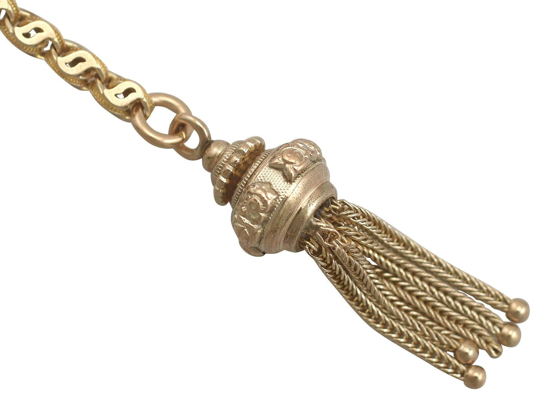 1890s Antique Yellow Gold Albertina Watch Chain 3