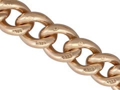 1912 Antike Gelbgold-Albert-Kette mit Siegel-Anhänger