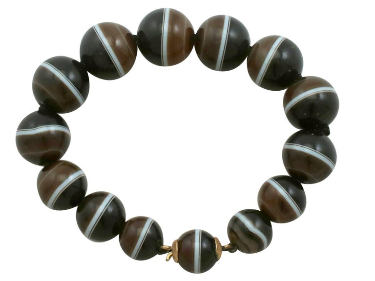 Victorian Banded Agate 18 Karat Yellow Gold 15 Karat Yellow Gold