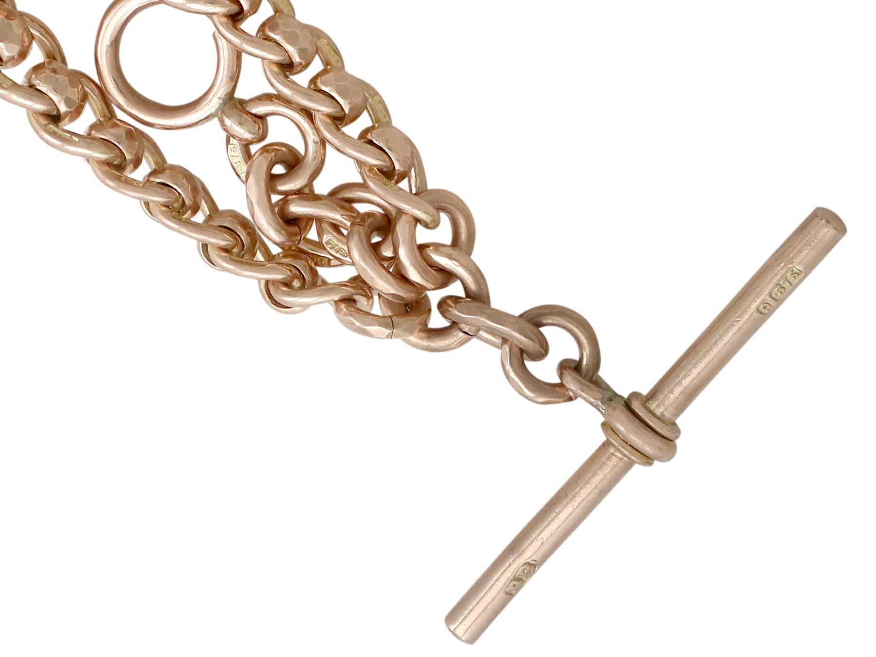 antique rose gold watch chain