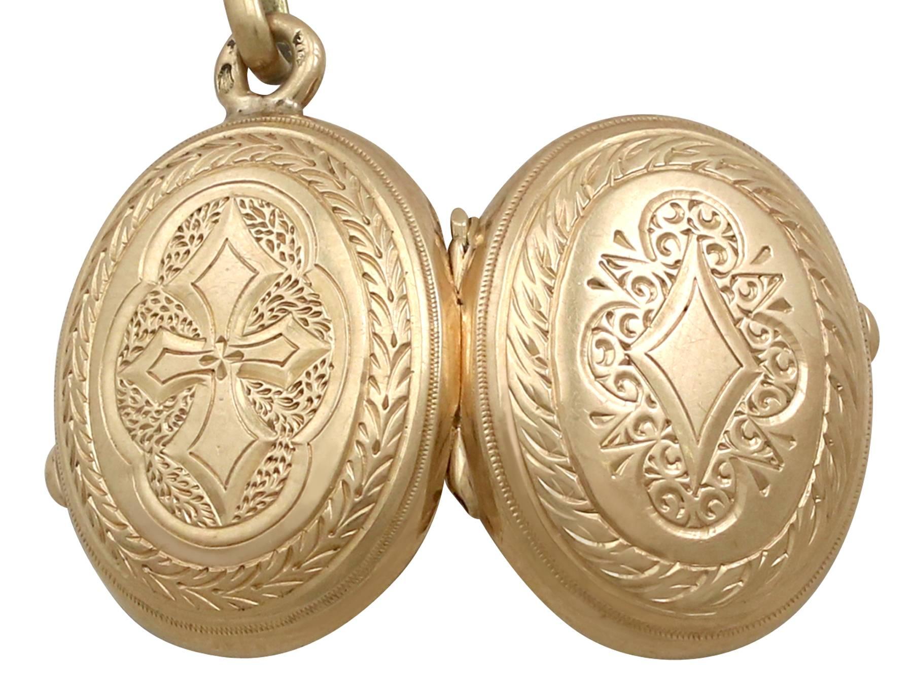 Victorian 1890s Antique French Yellow Gold Locket