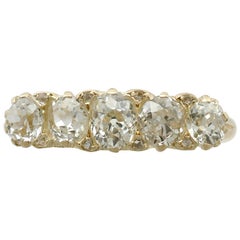 1910s 1.63 Carat Diamond Yellow Gold Five-Stone Ring