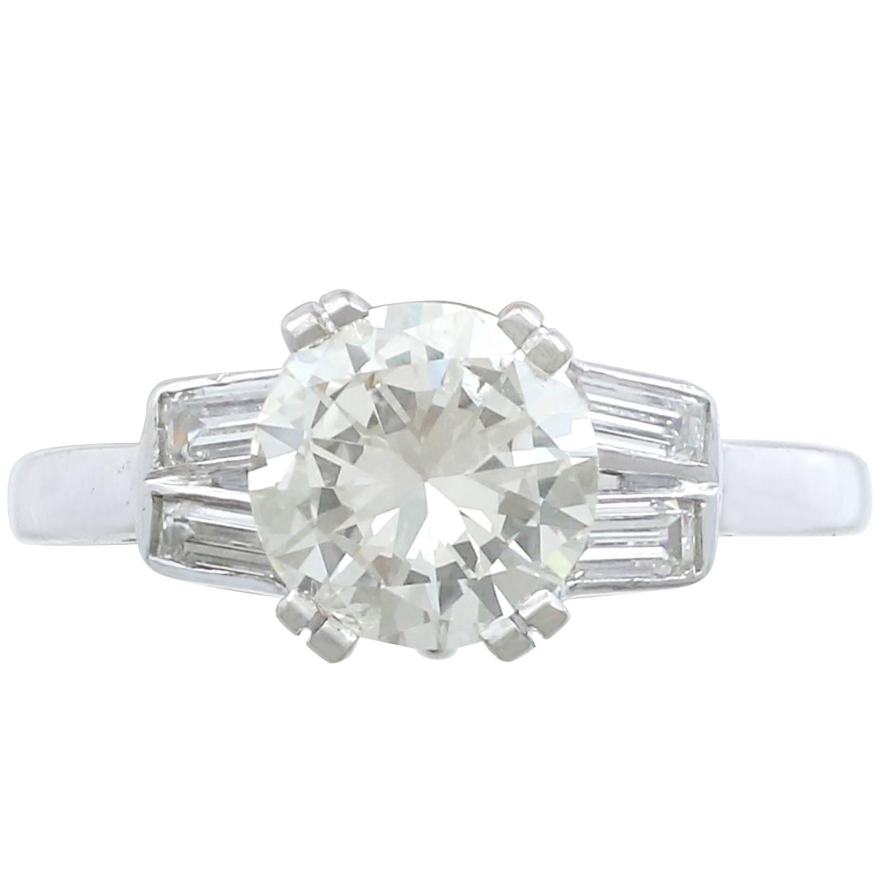 1950s 1.52 Carat Diamond Platinum Solitaire Engagement Ring