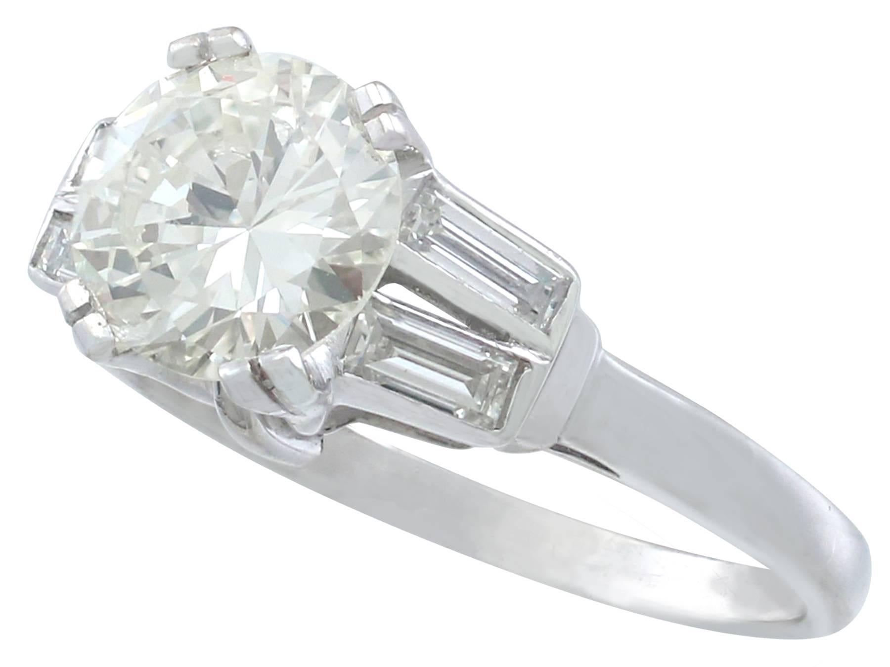 1950s 1.52 Carat Diamond Platinum Solitaire Engagement Ring In Excellent Condition In Jesmond, Newcastle Upon Tyne