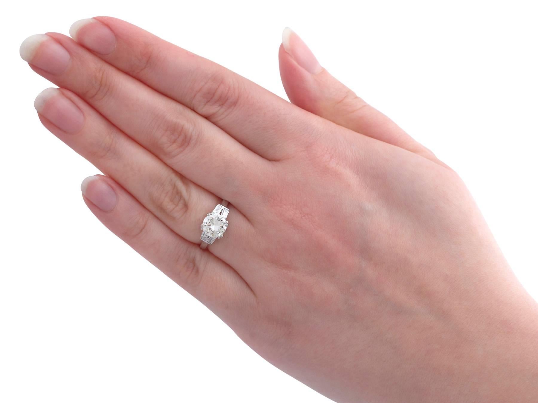 1950s 1.52 Carat Diamond Platinum Solitaire Engagement Ring 1