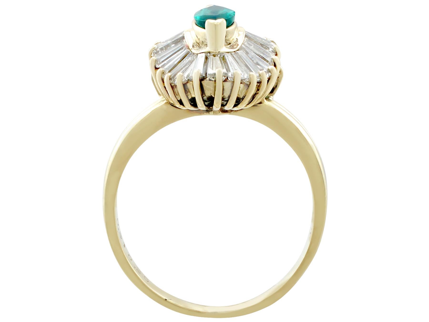 Emerald and Diamond Cocktail Ring in Yellow Gold 1
