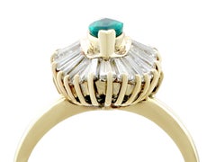 Emerald and Diamond Cocktail Ring in Yellow Gold