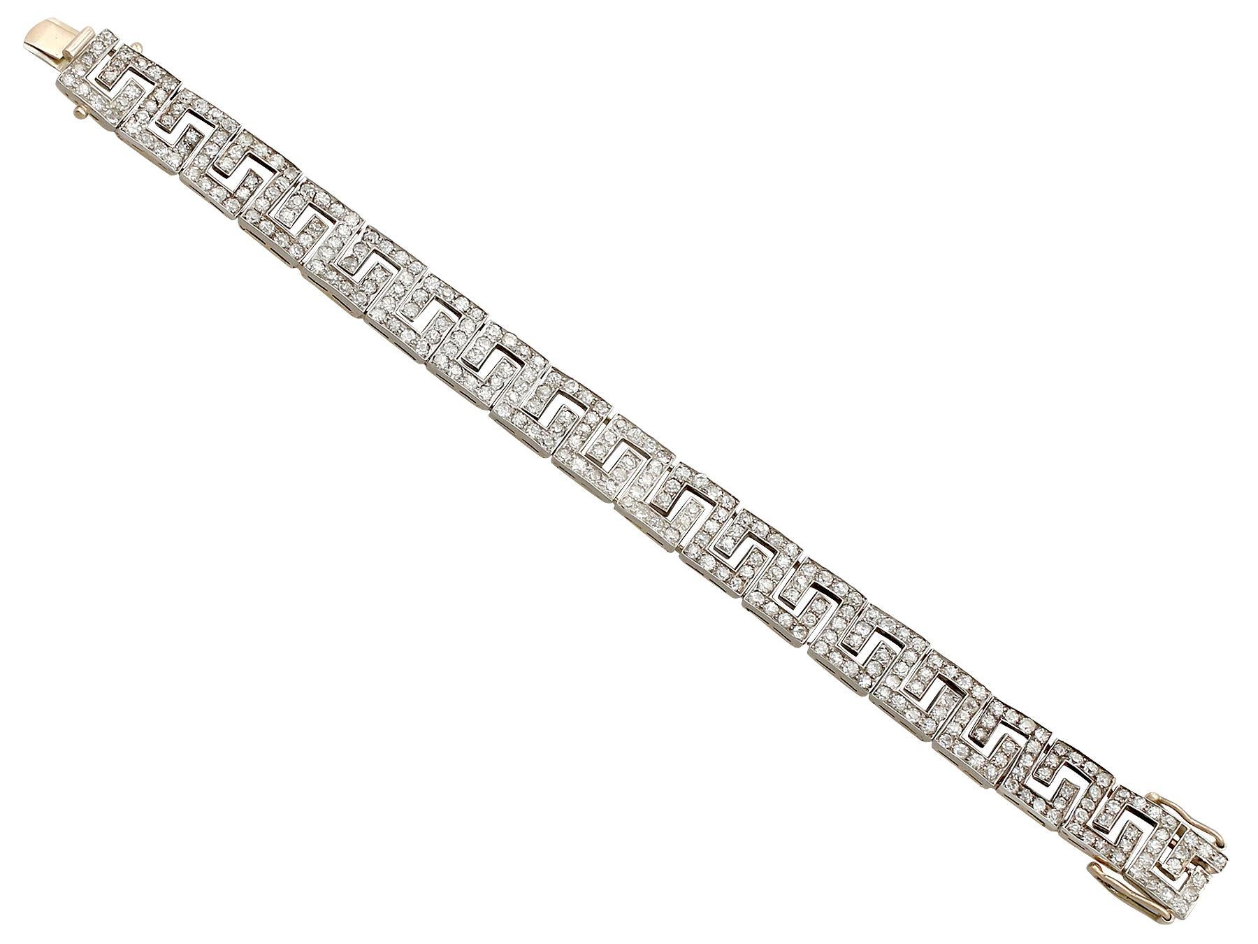 Women's or Men's Antique Victorian 10.54 Carat Diamond and Yellow Gold Silver Set Bracelet