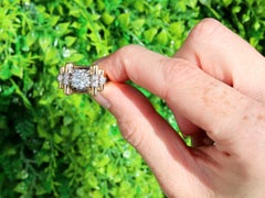 1940s 1.18 Carat Diamond and Yellow Gold Platinum Set Cocktail Ring