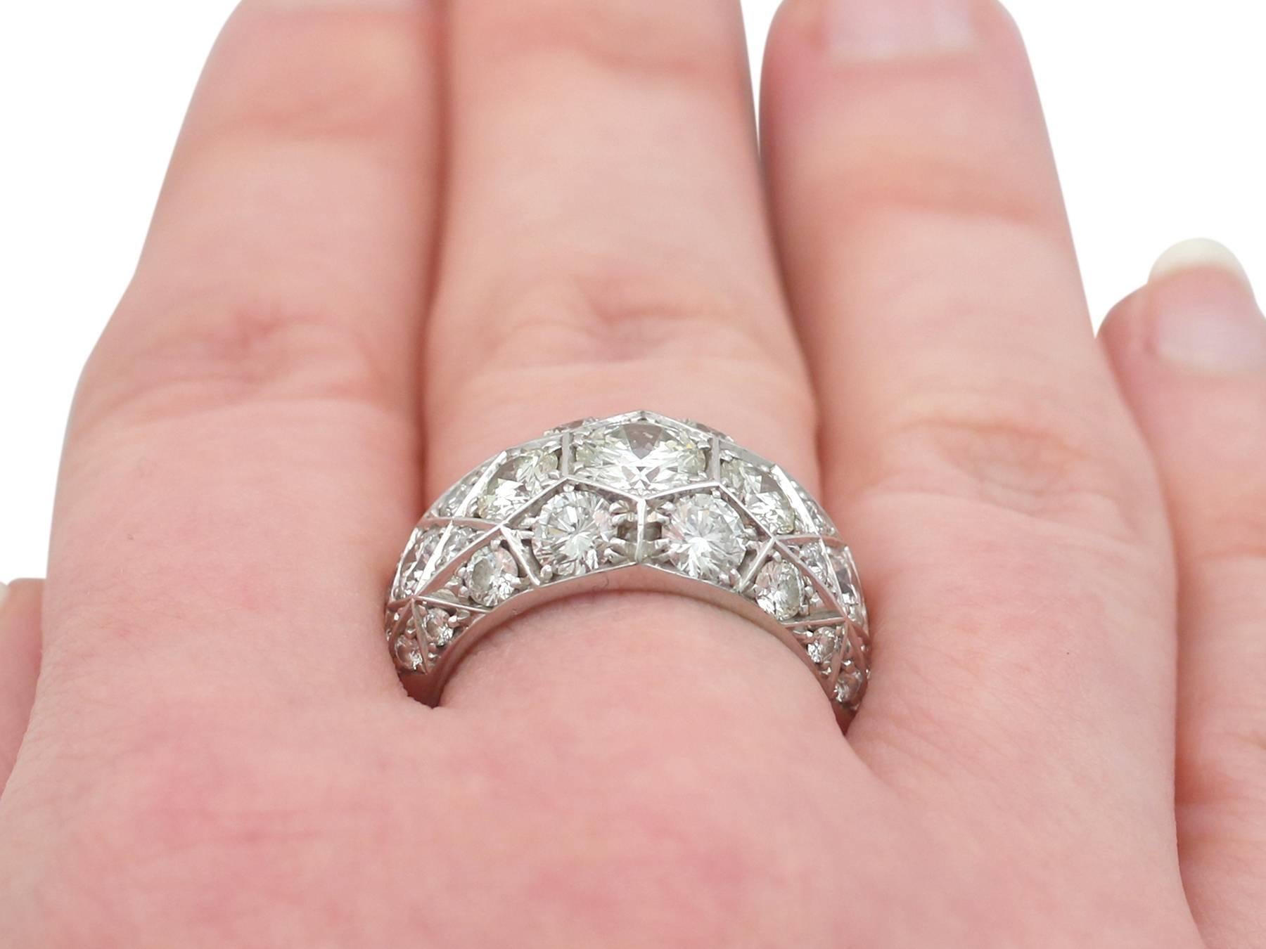 1960s 6.28 Carat Diamond and White Gold Cocktail Ring  4