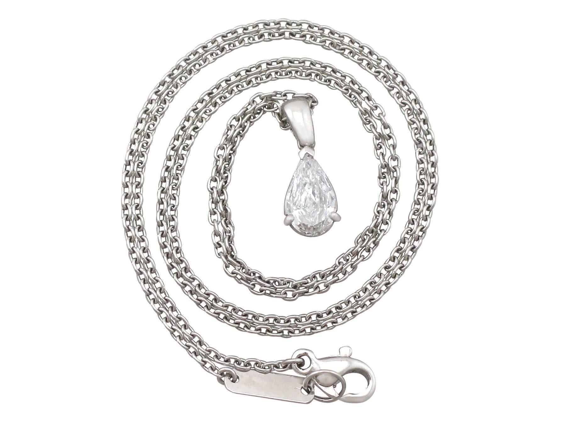 An exceptional, fine and impressive 0.60 carat diamond and platinum solitaire pendant by David Morris; part of our diverse vintage jewellery and estate jewelry collections

This exceptional vintage pear cut diamond pendant has been crafted in