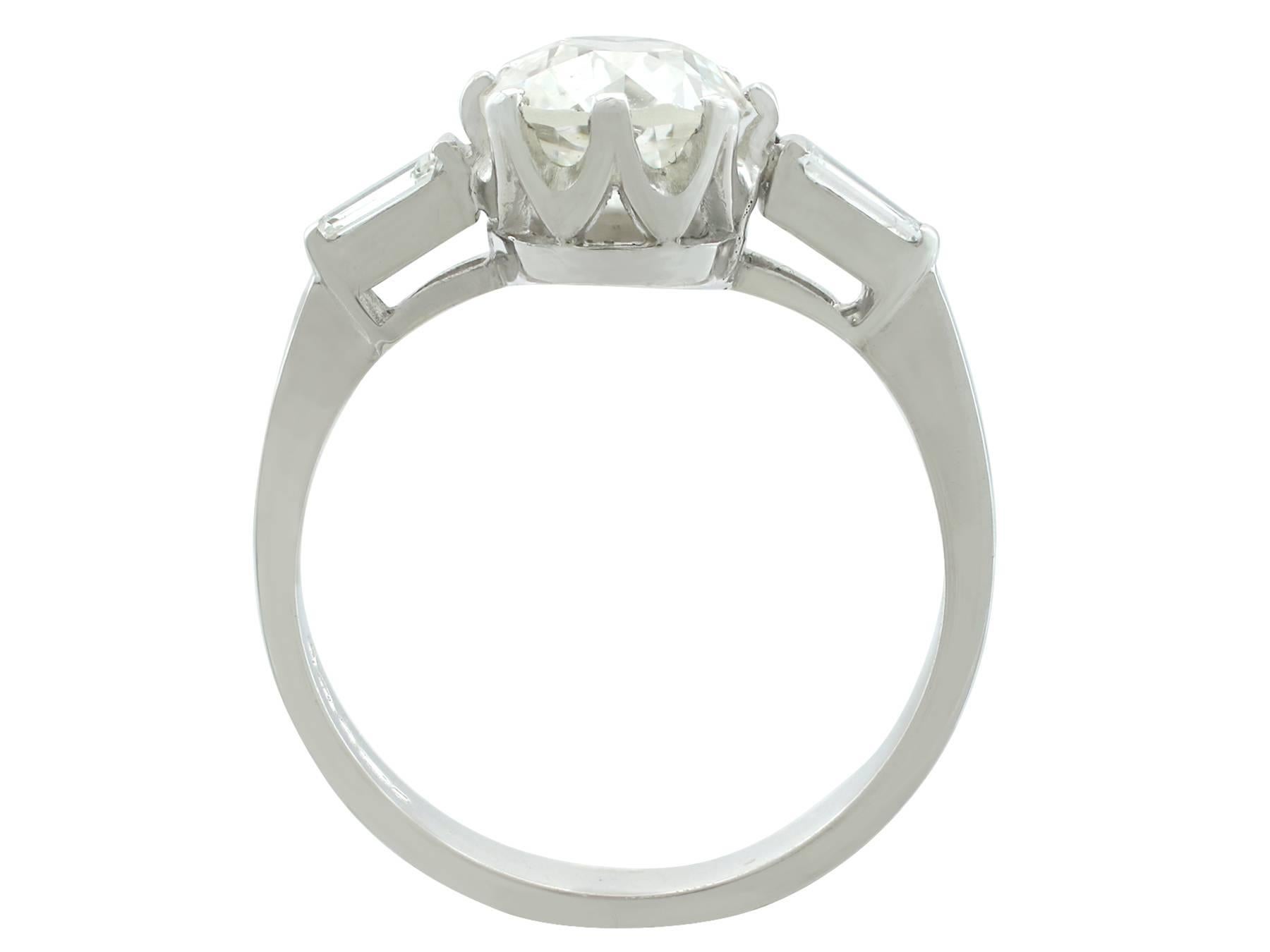 Women's 1900s 1.95 Carat Diamond and Contemporary White Gold Solitaire Ring